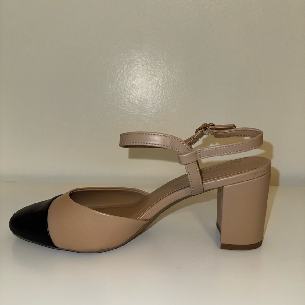 On 34th Women’s Nude Block Heel Sandals Size 9.5 - Picture 6 of 8